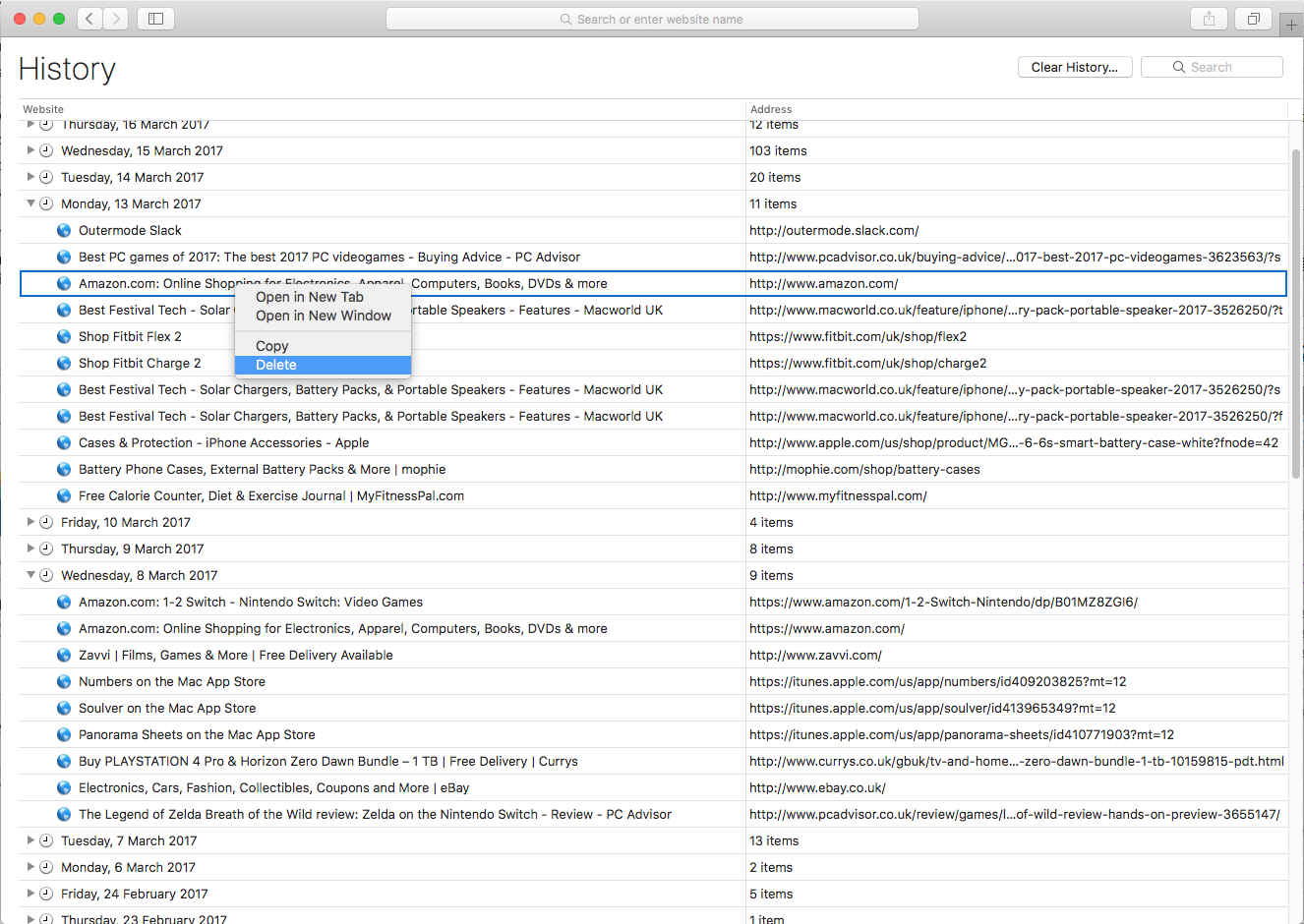 Как удалить историю просмотра веб-страниц на Mac: отдельные сайты в Safari