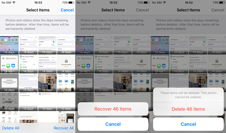 Как удалить все фотографии с iPhone: недавно удалено