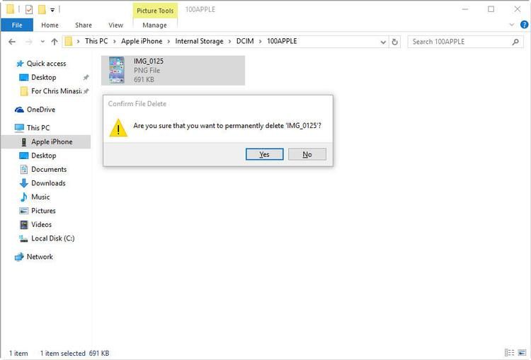 Как удалить все фотографии с iPhone: Windows PC