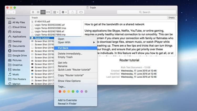 Как восстановить потерянные документы в Word для Mac: проверьте корзину