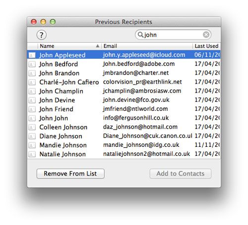 Mac Mail Советы: удалить предыдущих получателей