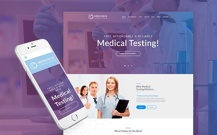 MediCheck - Отзывчивая Тема WordPress для Медицинской Лаборатории