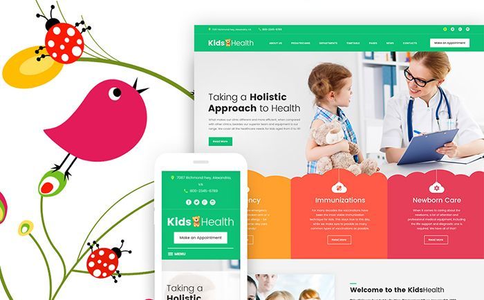 Kids Health - Детская клиника на тему WordPress