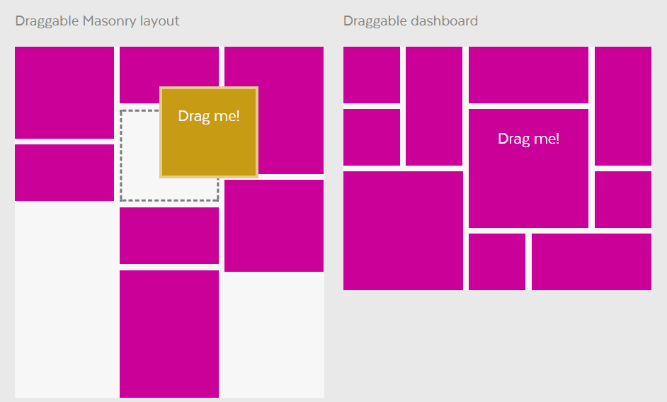 Packery Draggable Grid Layout