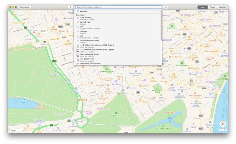 Как использовать Apple Maps на Mac: последние и избранное