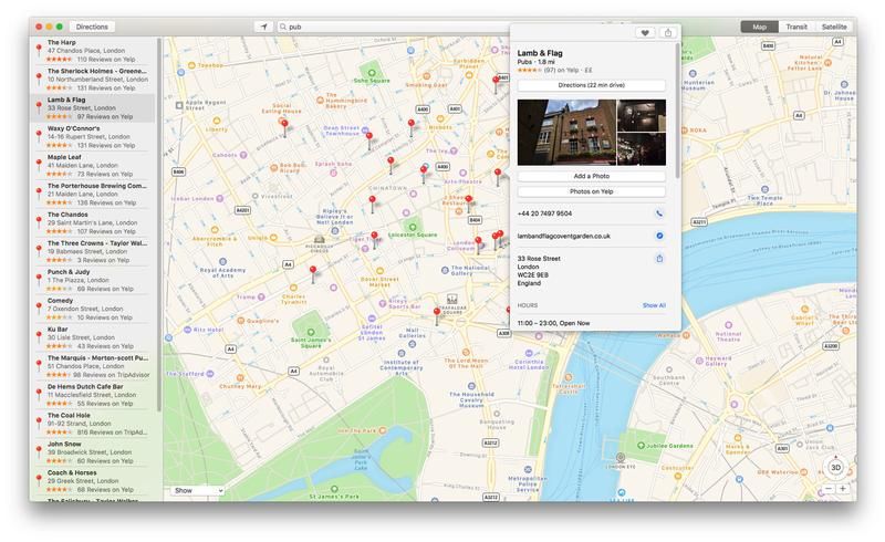Как использовать Apple Maps на Mac: Избранное