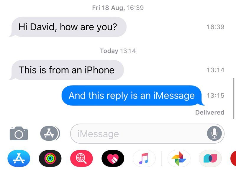 Как отправить текст на iPhone: Время