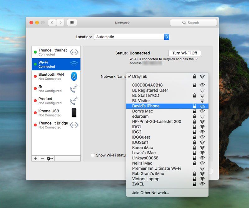 Как превратить ваш iPhone в точку доступа Wi-Fi: системные настройки macOS