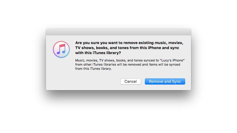 Как синхронизировать iPhone с iTunes без удаления содержимого: предупреждение об удалении iTunes