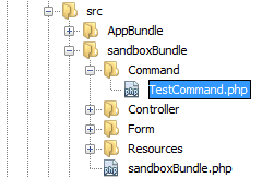 Папка команд с классом TestCommand