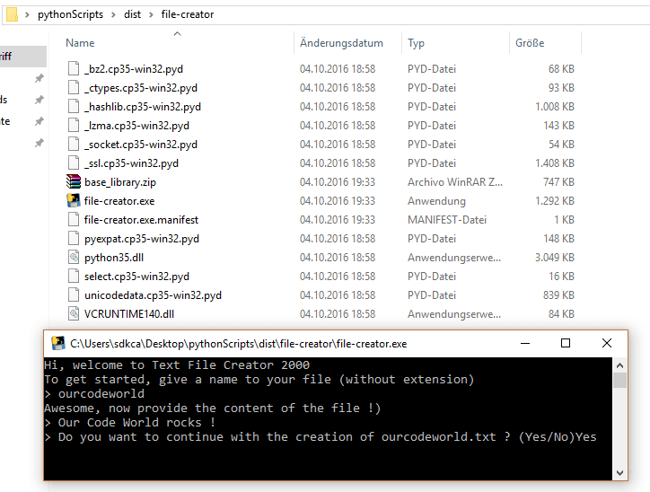 Исполняемый файл консоли Python