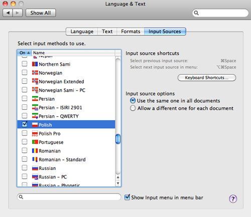 Mac международные источники ввода с клавиатуры