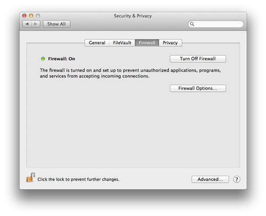 Как включить Mac OS X Firewall