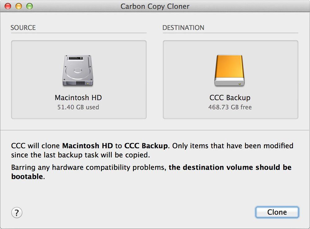 Как сбросить Mac до заводских настроек: Carbon Copy Cloner