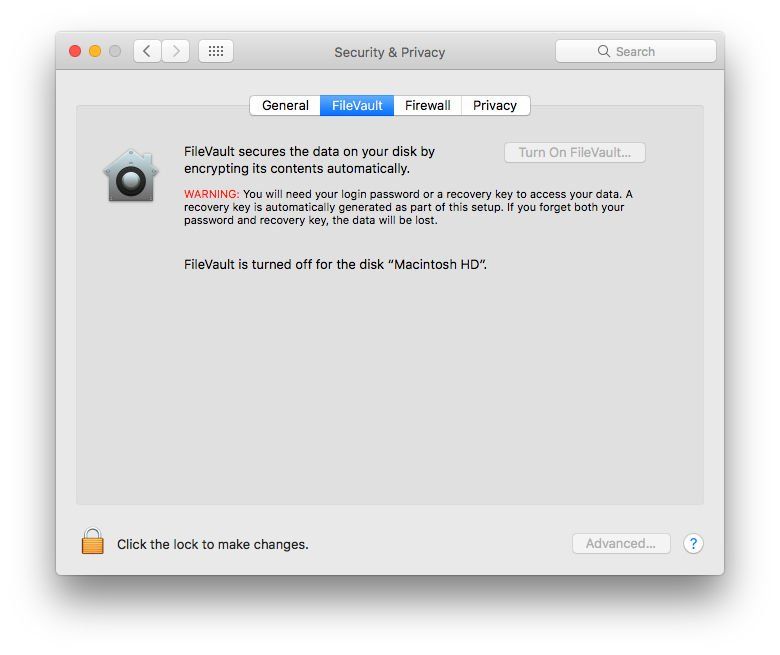 Как перезагрузить Mac: отключить FileVault