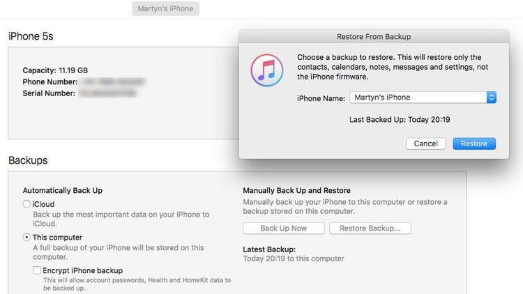 Как восстановить iPhone или iPad из резервной копии: iTunes