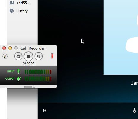 Кнопка записи звонков в Skype для Mac