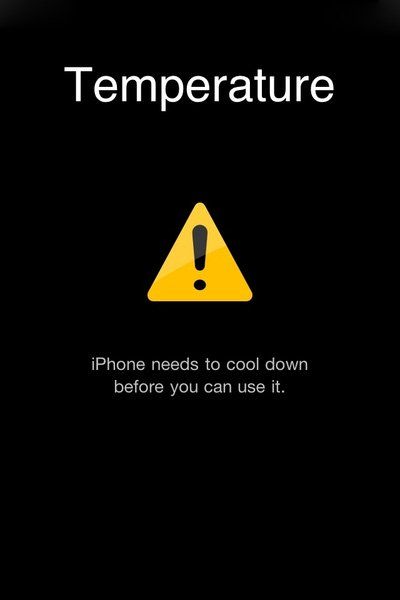Предупреждение о температуре iPhone