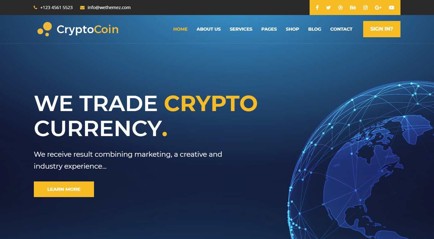 Премиум HTML-шаблон CryptoCoin
