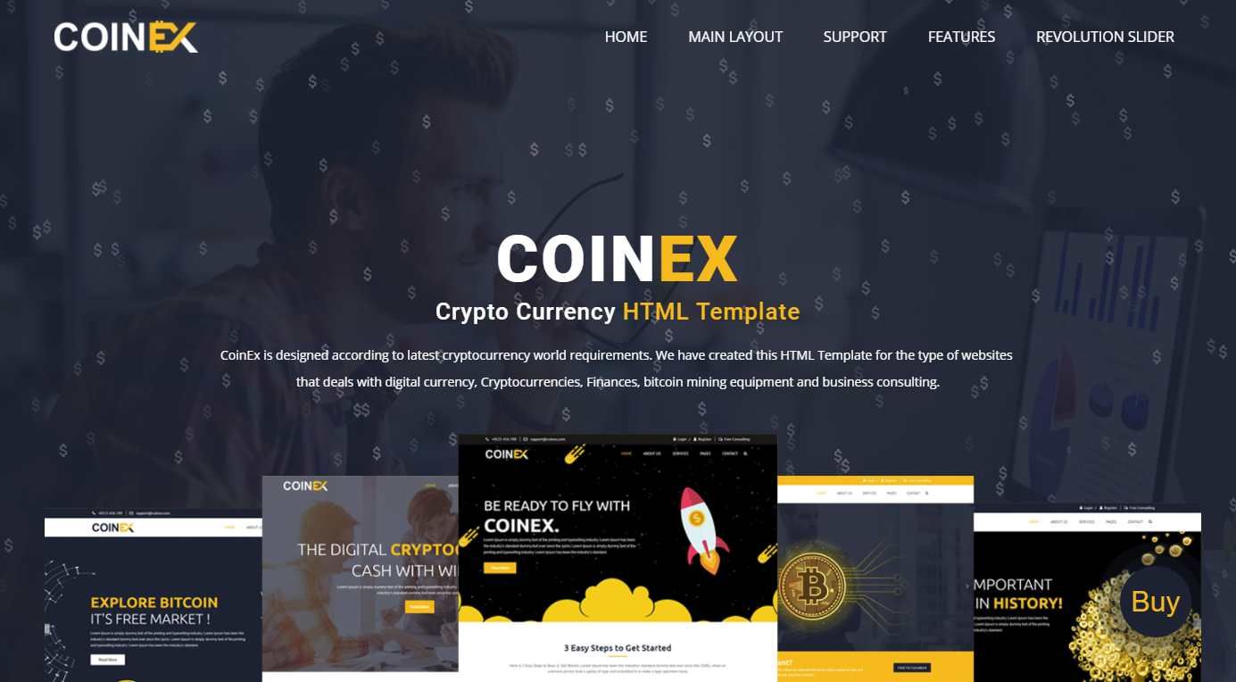 Coinex Премиум HTML-шаблон
