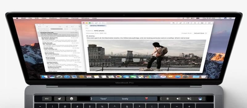 Как использовать Touch Bar на новом MacBook Pro: Почта