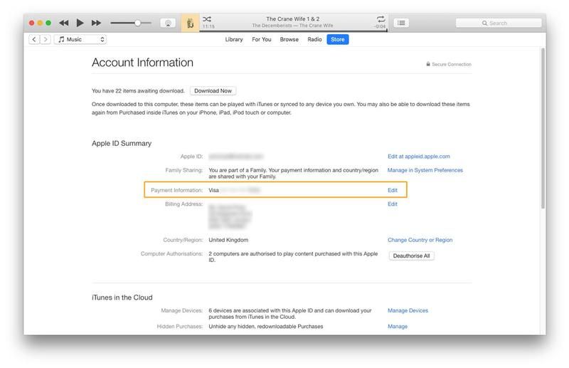 Как изменить информацию об оплате Apple ID на Mac