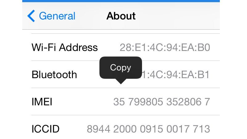 Как найти номер IMEI для iPhone с помощью настроек iOS
