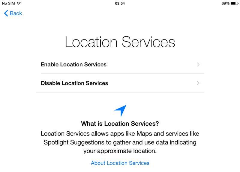 Как настроить новый iPad: услуги определения местоположения