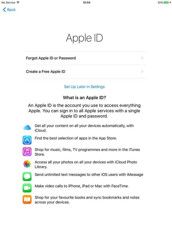 Как настроить новый iPad: Apple ID