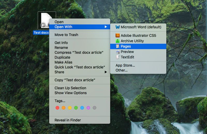 Как редактировать docx файлы на Mac: страницы