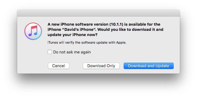 Как подключить iPhone к MacBook: обновить iOS