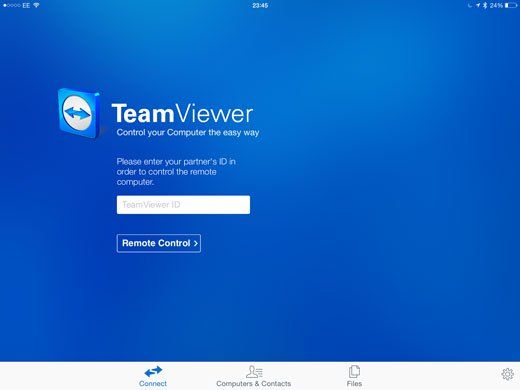 Как получить удаленный доступ к Mac с iPad бесплатно: партнер TeamViewer's ID screen on iPad