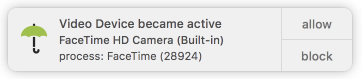 OverSight iSight доступ к камере