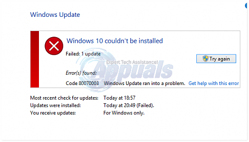 Windows 10 не может быть установлен