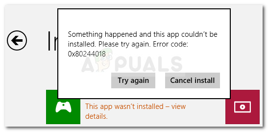 Ошибка 0x80244018 при установке приложения Store или Центра обновления Windows