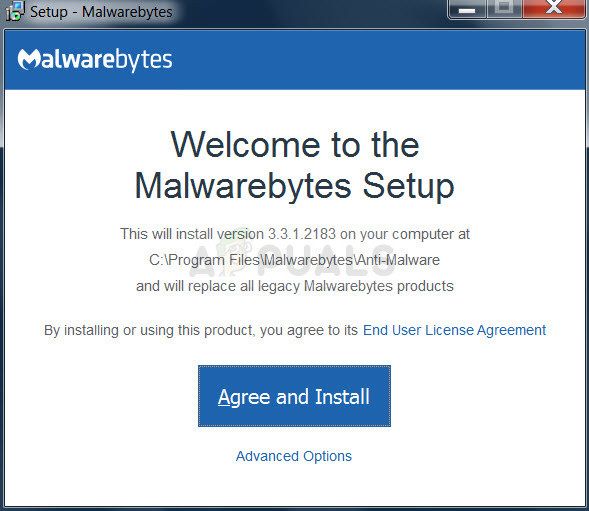 Malwarebytes процесс установки