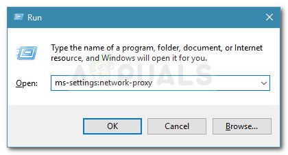 Диалог запуска: ms-settings: network-proxy