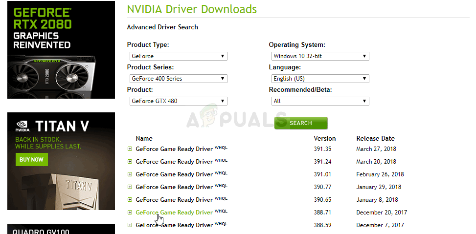 Загрузка драйвера NVIDIA 388.71
