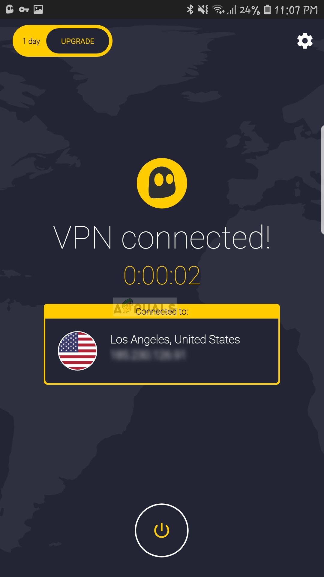 VPN подключен - CyberGhost