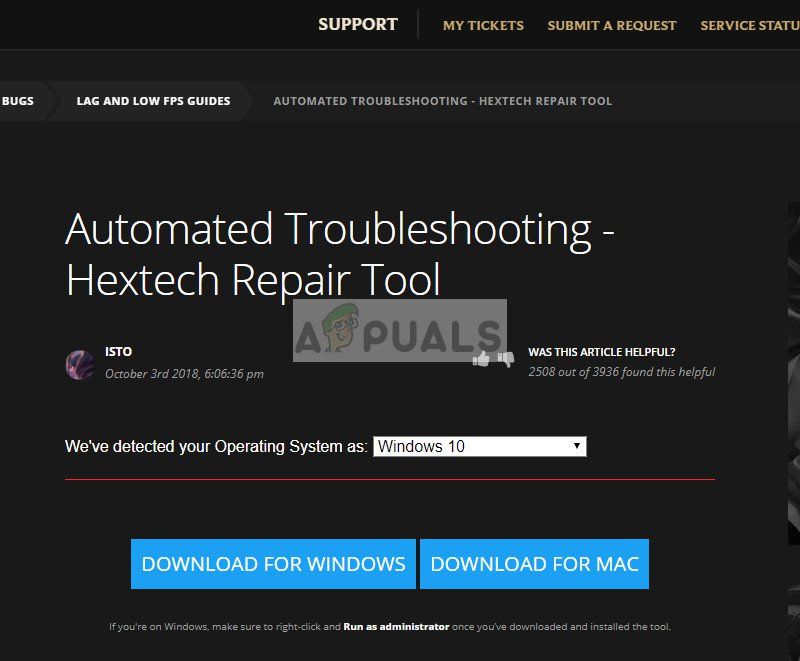 Официальный сайт Hextech Repair Tool