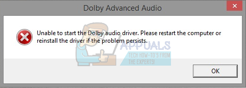 неспособный-начало-The-Долби-аудио-драйвер, пожалуйста, перезапуск--компьютер или переустановить-самой-водитель, если-то-проблемно-упорствует