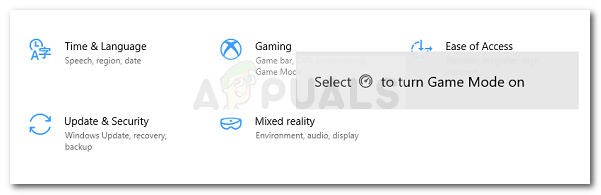 Диалог запуска: ms-settings: gaming-gamemode