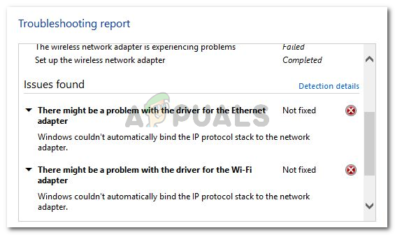 Windows не может't automatically bind the IP protocol stack to the network adapter