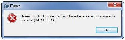 Ошибка iTunes 0xe8000015