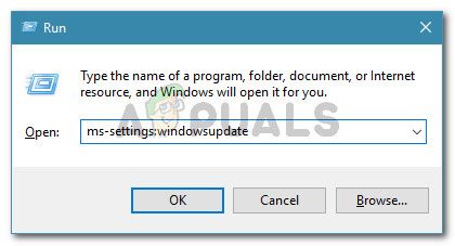 Диалог запуска: ms-settings: windowsupdate