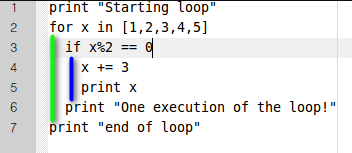 Пример отступа в Python