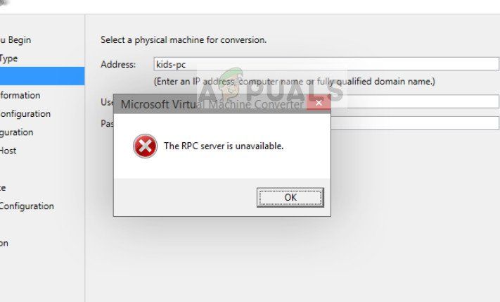 Сервер RPC недоступен