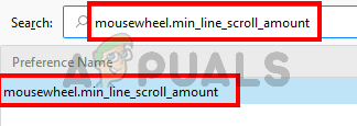 Введите mousewheel.min_line_scroll_amount и выберите его