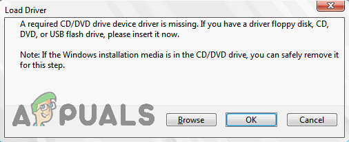 Требуемый драйвер устройства CD / DVD отсутствует сообщение об ошибке