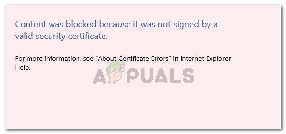Содержимое заблокировано поскольку оно не подписано с помощью действующего сертификата безопасности